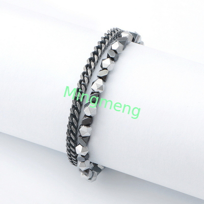 Stainless steel gallstones fashion jewelry, niche high-end design, personalized explosive steel titanium bracelet for men