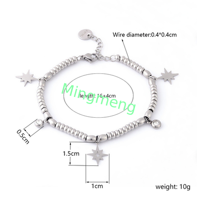 Stainless steel star women's bracelet with a niche and fashionable temperament