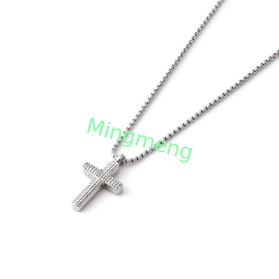 Stainless steel white gold cross pendant necklace with fresh diamond arrangement and full diamond cross necklace