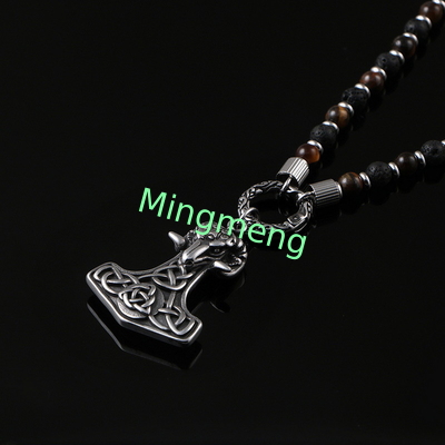 Halloween Punk Ram Casting Fashion Pendant Trendy Explosive Beaded Necklace Hanging Tag Boyfriend Style