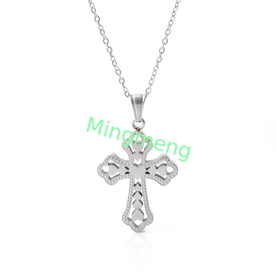 Retro Peach Heart Cross Pendant、 Cross Accessories New Stainless Steel Necklace Women's Fashion Titanium Steel Necklace
