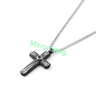 Minimalist men's cross pendant hip-hop niche trend personalized stainless steel necklace