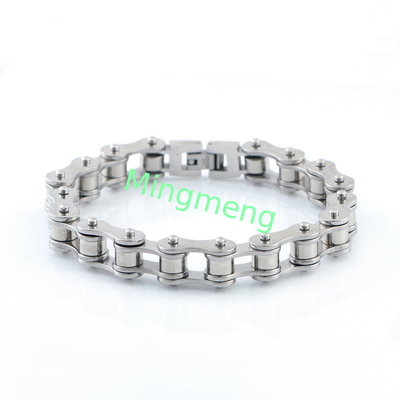 Bicycle chain type men's stainless steel bracelet