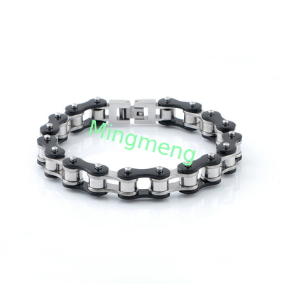 Bicycle chain type men's stainless steel bracelet
