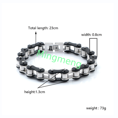Bicycle chain type men's stainless steel bracelet
