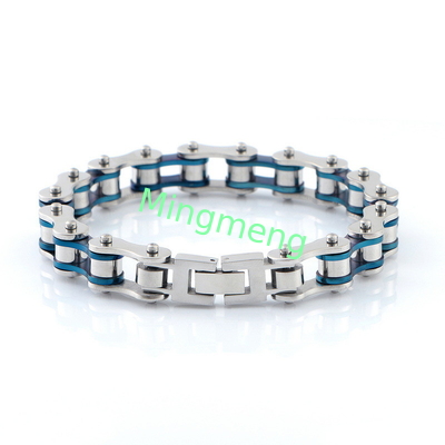 Bicycle chain type men's stainless steel bracelet