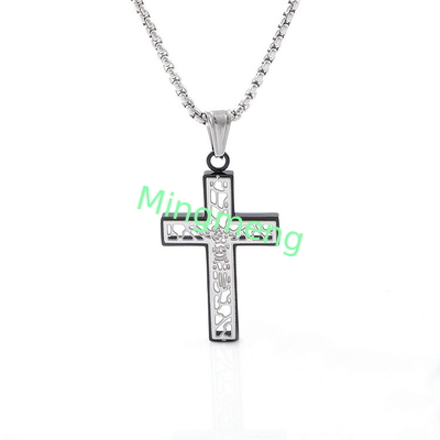New hollowed out cross men's necklace, fashionable, simple and exquisite accessories wholesale