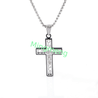 New hollowed out cross men's necklace, fashionable, simple and exquisite accessories wholesale