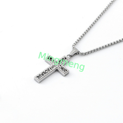 New hollowed out cross men's necklace, fashionable, simple and exquisite accessories wholesale