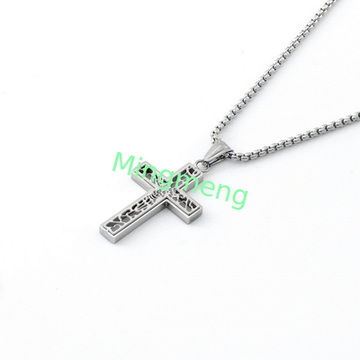 New hollowed out cross men's necklace, fashionable, simple and exquisite accessories wholesale