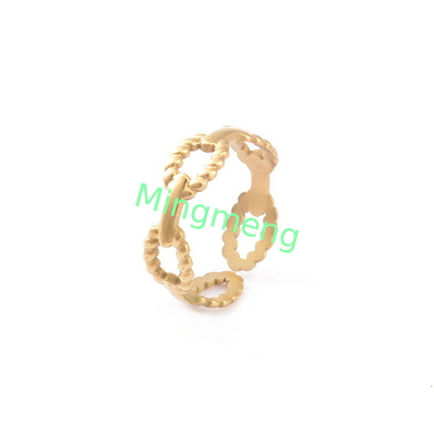 Simple, fashionable, versatile, personalized ring with gold adjustable titanium steel opening ring