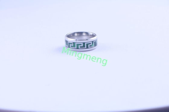 European and American Micro Glazed Great Wall Pattern Personalized Titanium Steel Ring for Men and Women