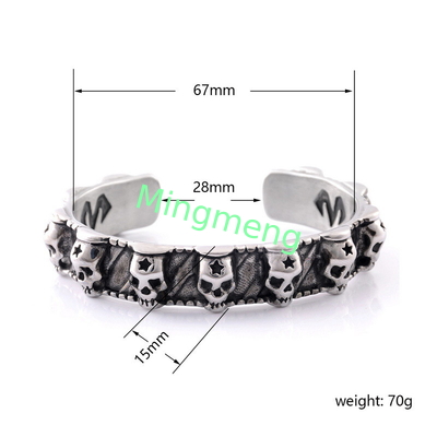 Retro skull bracelet for men, niche design, trendy and fashionable men's bracelet