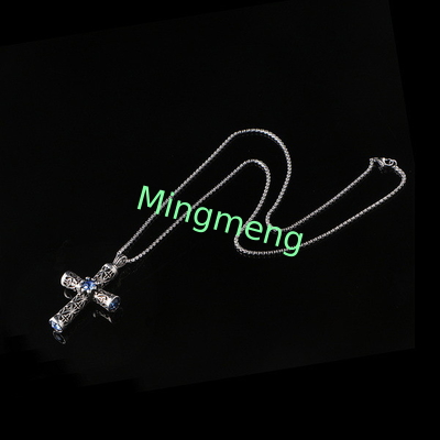 Explosive retro stainless steel cast cross zircon punk trendy new pendant