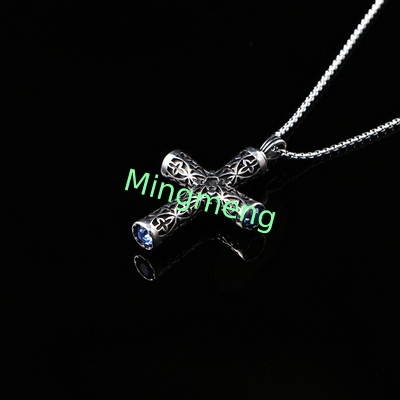 Explosive retro stainless steel cast cross zircon punk trendy new pendant