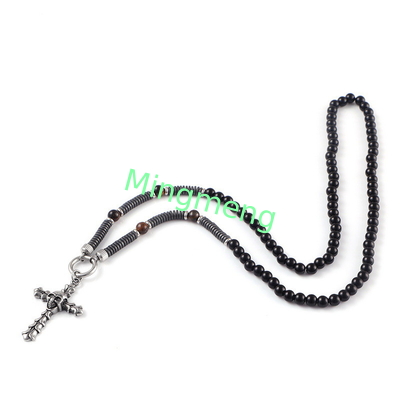 Stainless steel skull cross pendant, European and American cross-border trendy boyfriend necklace hang tag