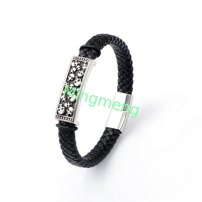Express Your Individuality with our Stainless Steel Skull Bracelet Corrosion-Resistant and Strong