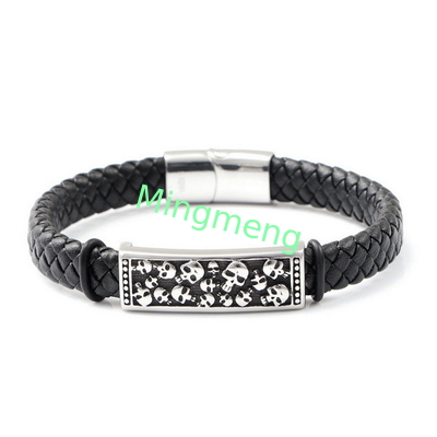Express Your Individuality with our Stainless Steel Skull Bracelet Corrosion-Resistant and Strong