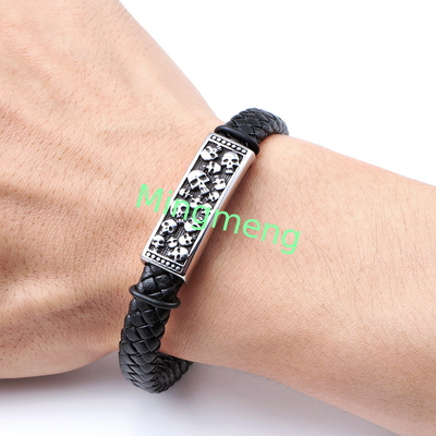 Express Your Individuality with our Stainless Steel Skull Bracelet Corrosion-Resistant and Strong