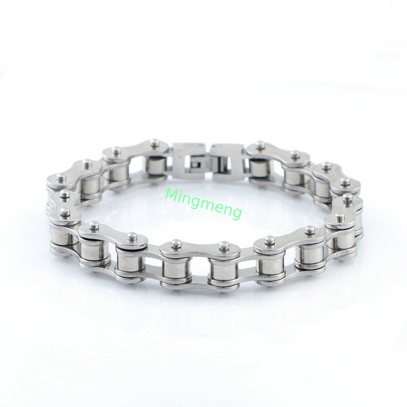 Bicycle chain type men's stainless steel bracelet