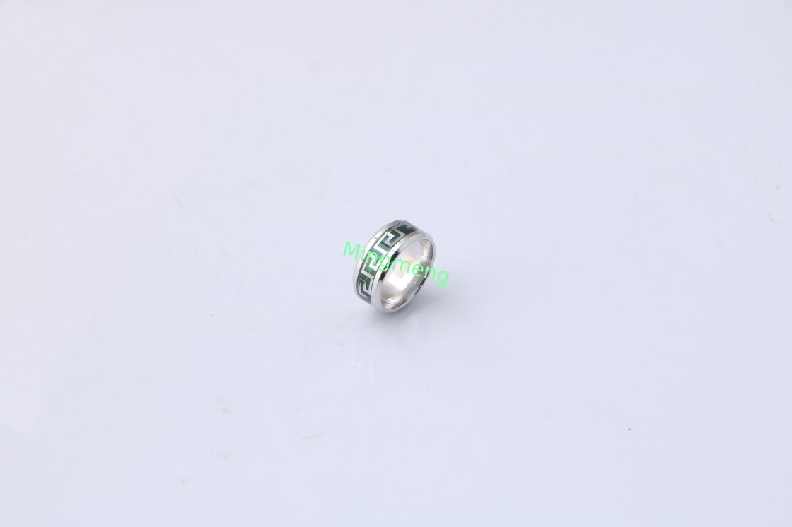 European and American Micro Glazed Great Wall Pattern Personalized Titanium Steel Ring for Men and Women