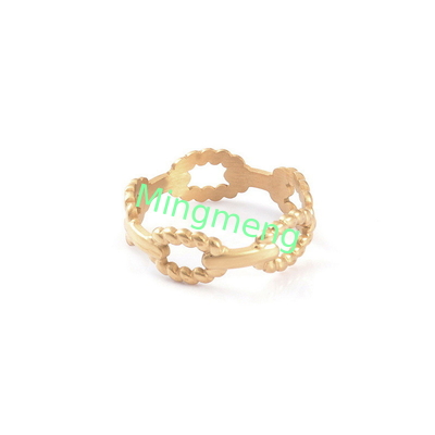 Simple, fashionable, versatile, personalized ring with gold adjustable titanium steel opening ring
