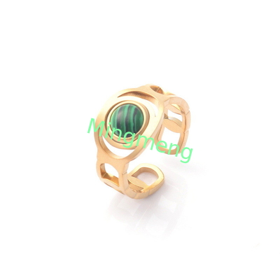 Ring women's fashion niche design sense titanium steel peacock stone women's ring light luxury temperament versatile open index finger ring