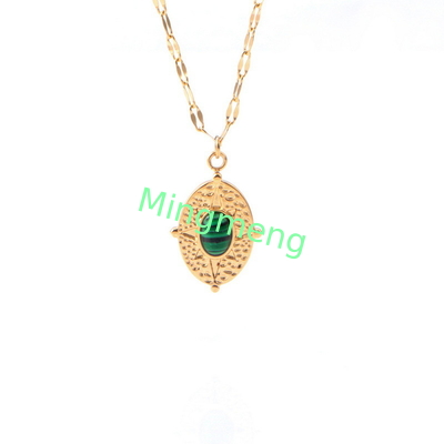 High end design versatile new peacock green necklace trendy fashion pendant